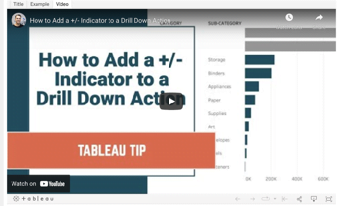 How to Add a +/- Indicator to a Drill Down Action